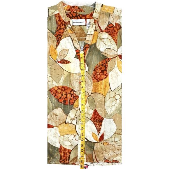 Alfred Dunner Women Shirt Top Sz 18 Button Front Tropical Tan Rust Gold Threads - Picture 8 of 15